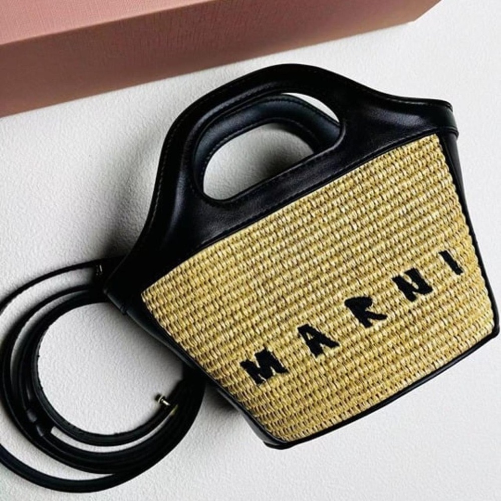 MARNI Tropicalia Micro Bag In Black Leather Bag-Authentic OS No Bag Strap - Picture 8 of 14